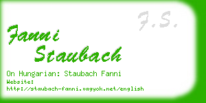 fanni staubach business card